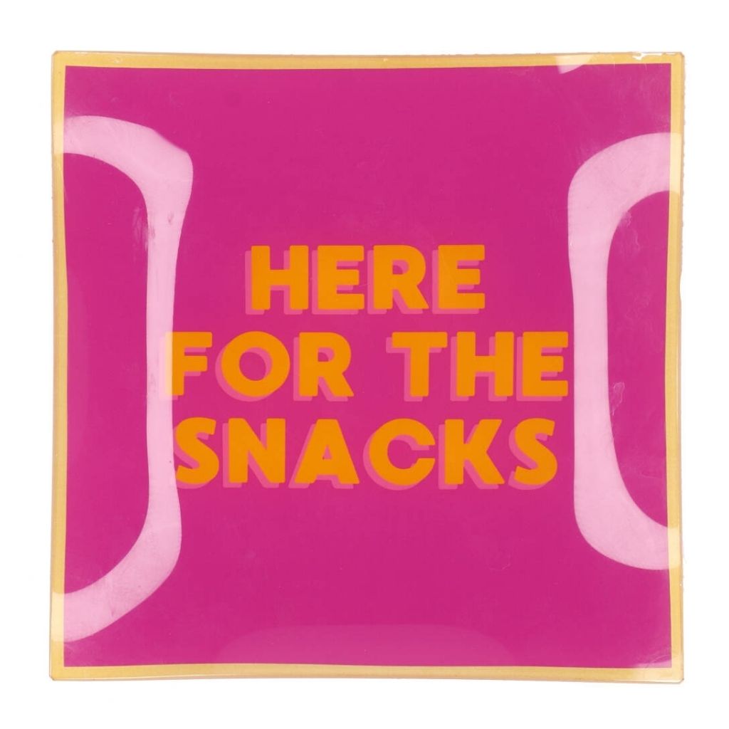 Daan Kromhout Design Bord Vierkant Here For The Snacks 18 x 18 x 2 cm