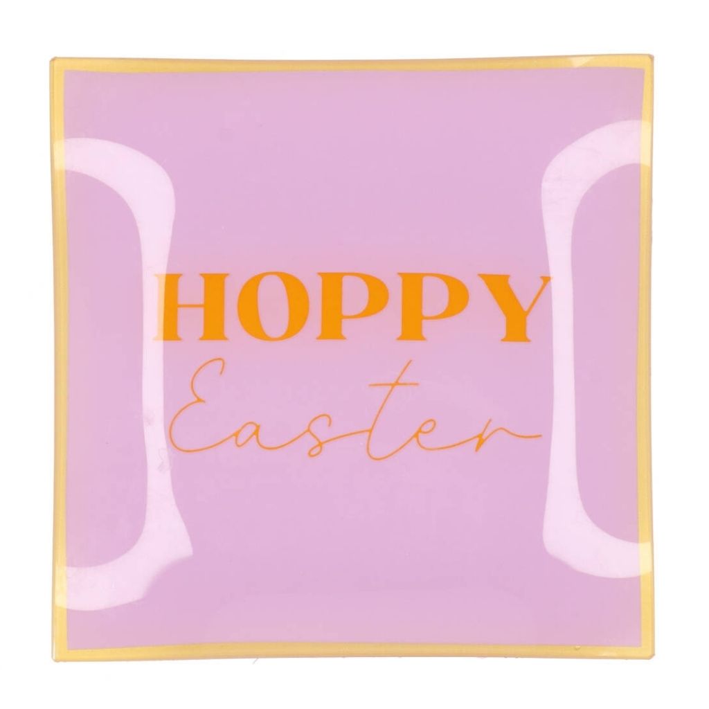 Daan Kromhout Design Bord Vierkant Hoppy Easter 18 x 18 x 2 cm