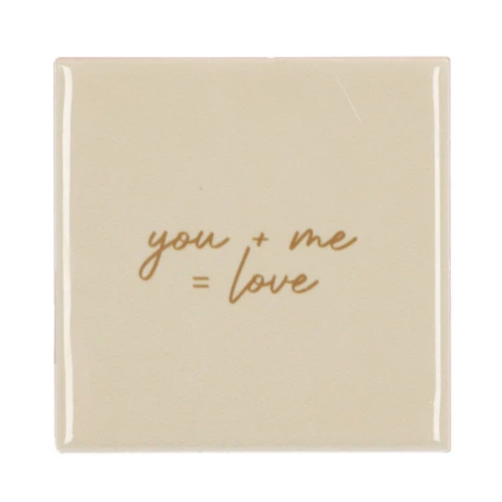 Daan Kromhout Design Tegel You + Me = Love Natural 10 x 10 cm