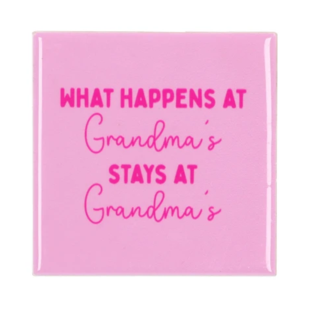 Daan Kromhout Design Tegel What Happens At Grandma's Pink 10 x 10 cm