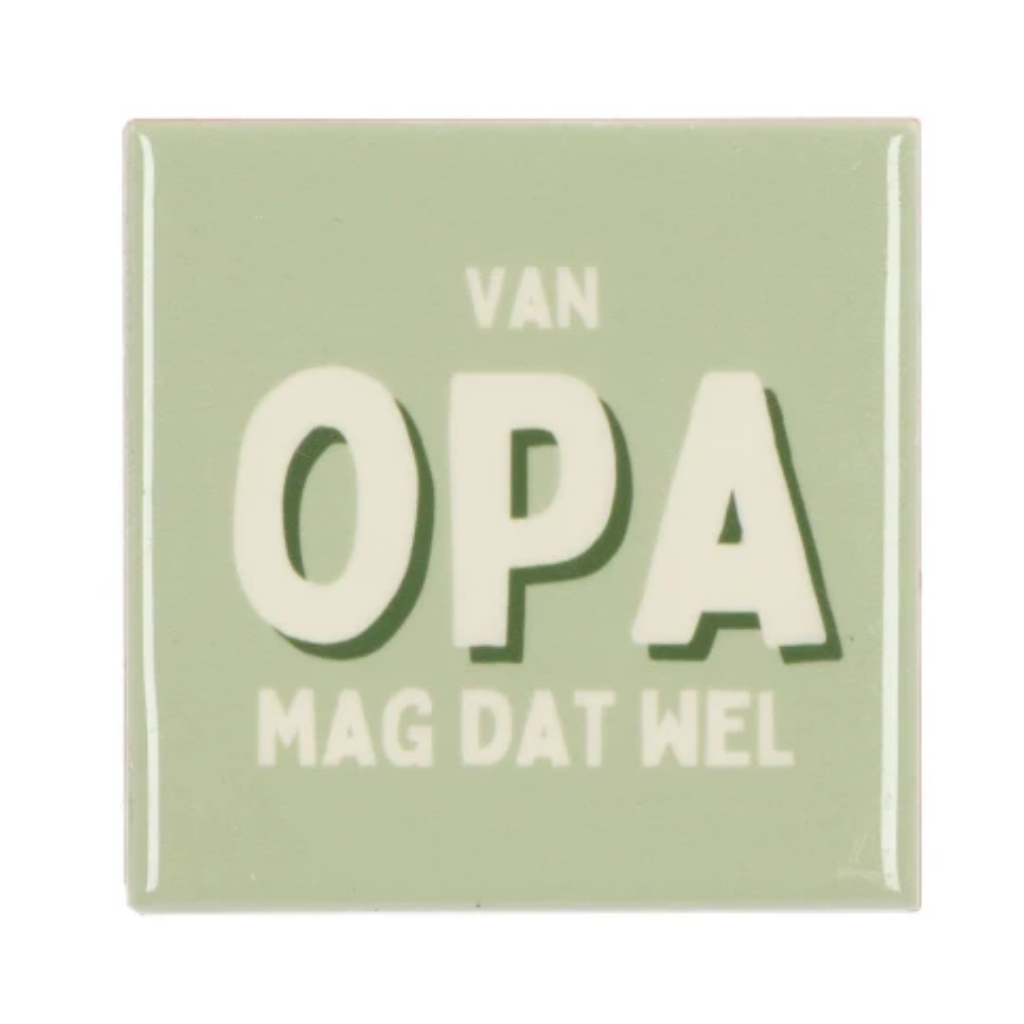 Daan Kromhout Design Tegel Opa Mag Dat Wel Green 10 x 10 cm