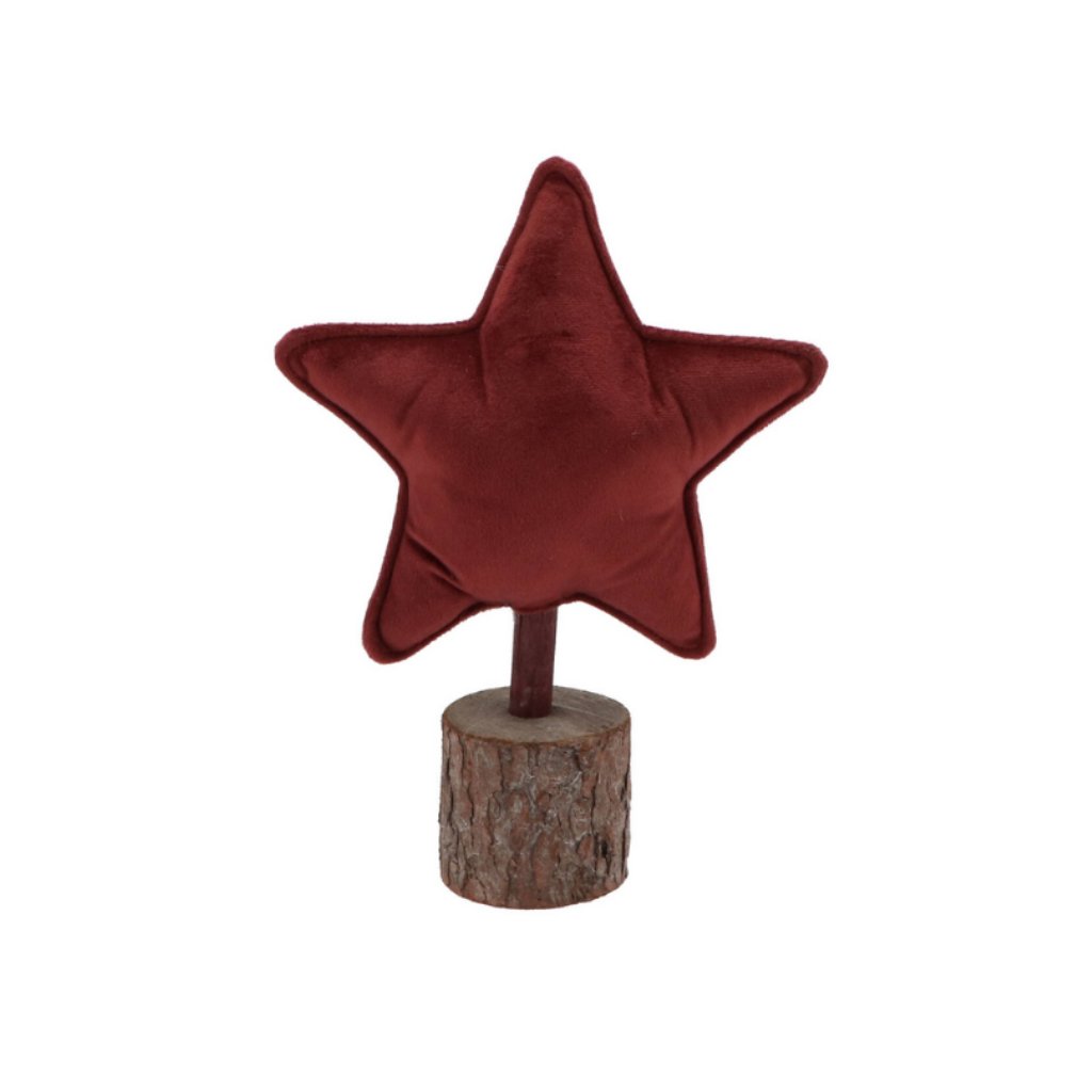 Velours Bordeau Ster op Stam 27 cm