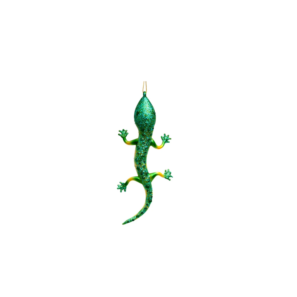 Vondels Kersthanger groene salamander 18 cm