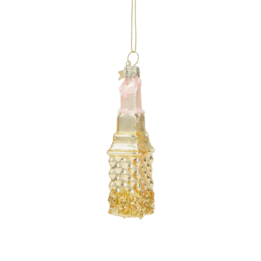 Vondels Kersthanger goud-roze lippenstift 11 cm