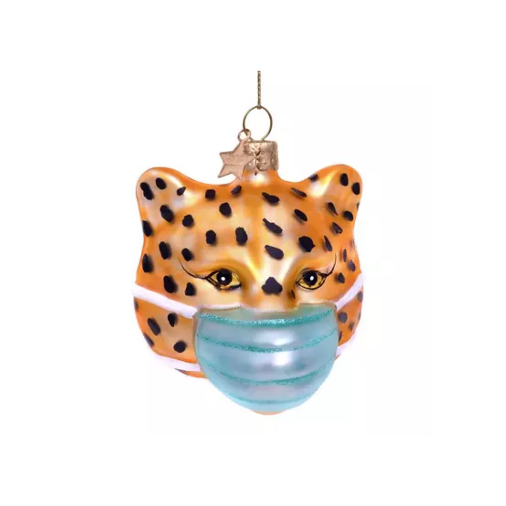 Vondels Kersthanger Panter met mondkapje 7.5 cm