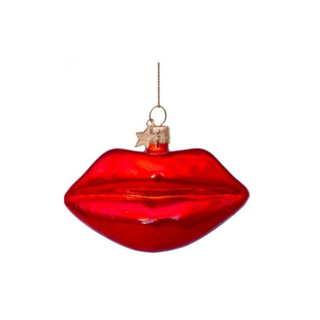 Vondels Kersthanger rode lippen 6 cm