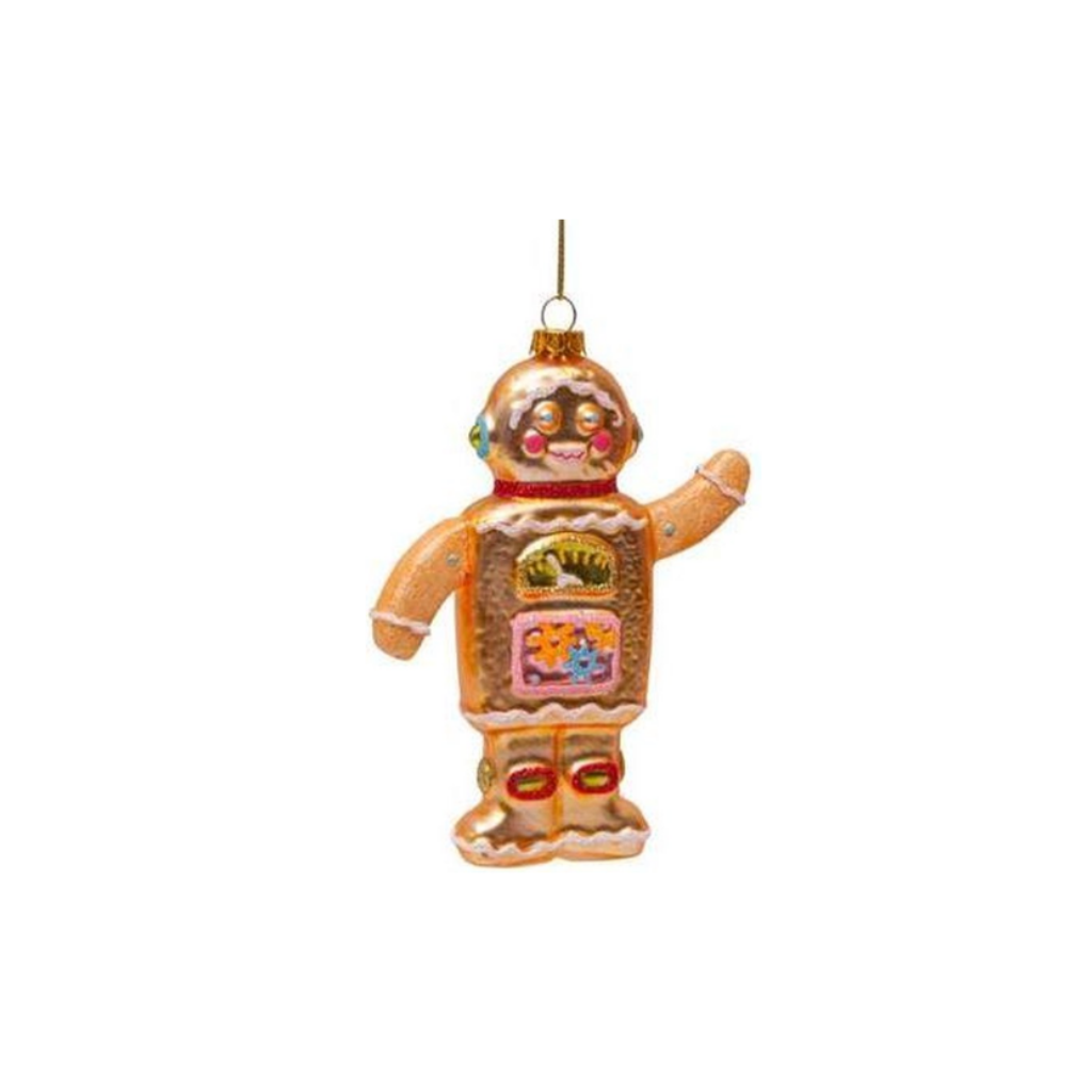 Vondels Kersthanger peperkoek robot 11 cm