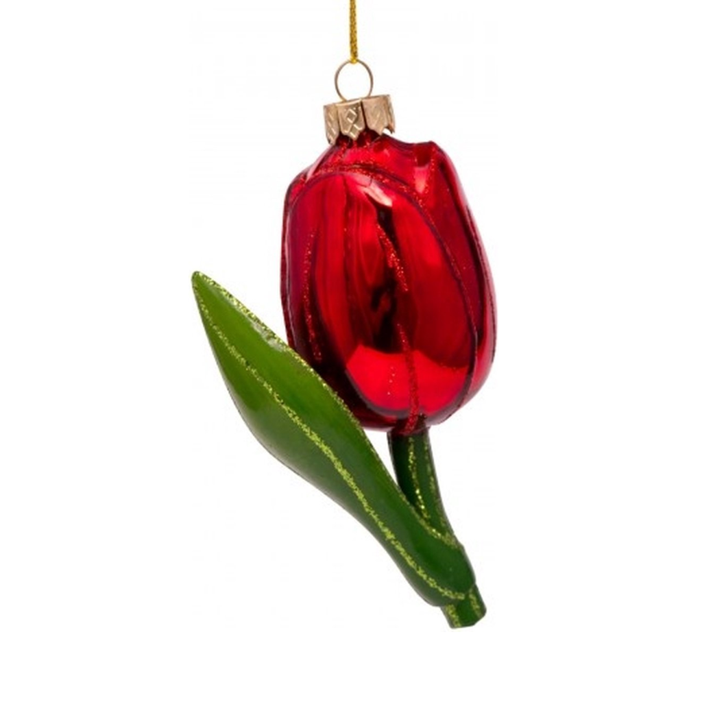 Vondels Kersthanger rode tulp 10 cm