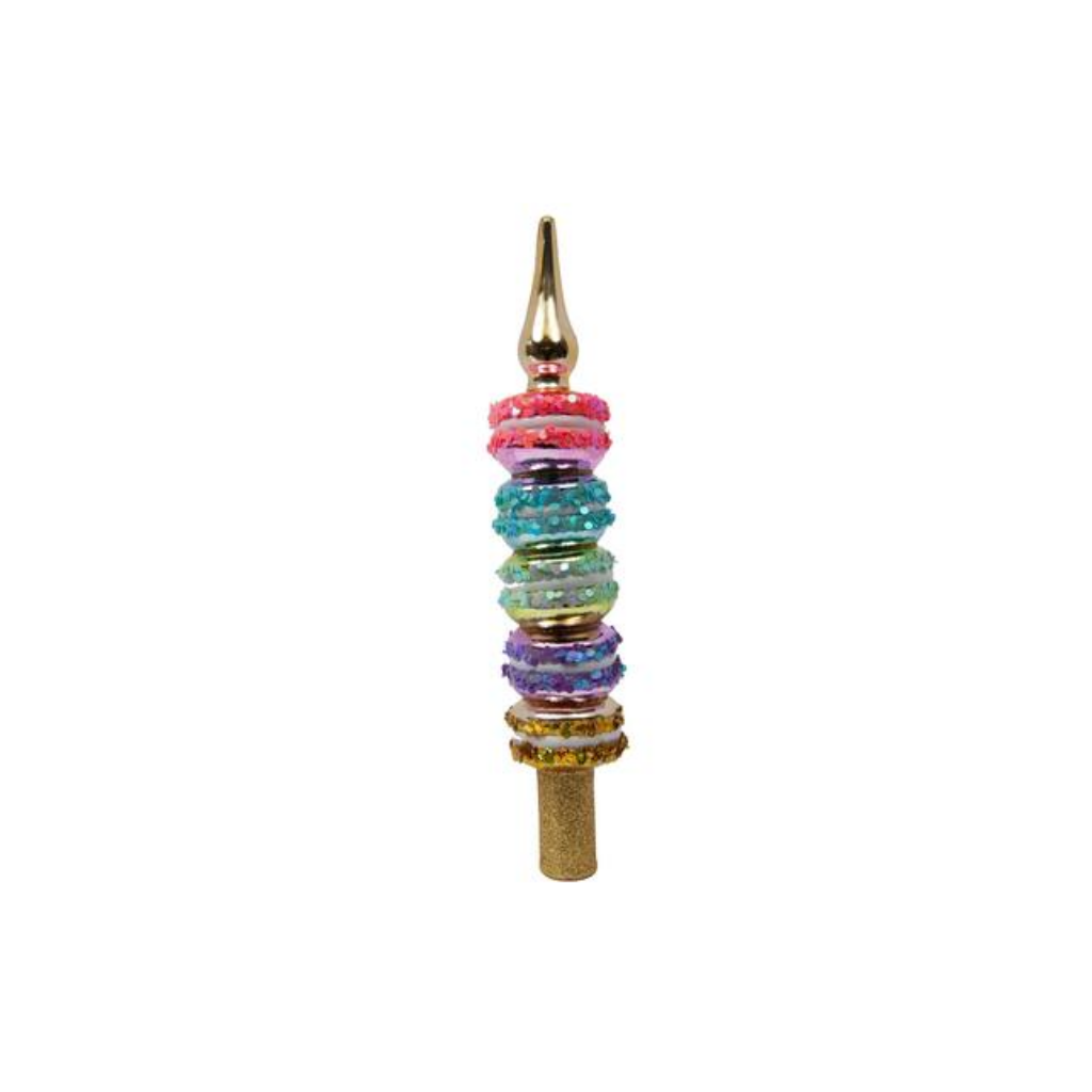 Vondels Kersthanger piek veelkleurige macaron toren 26 cm