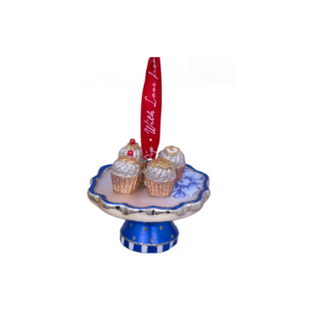 Vondels Kersthanger Cupcakes op houder 6.5 cm