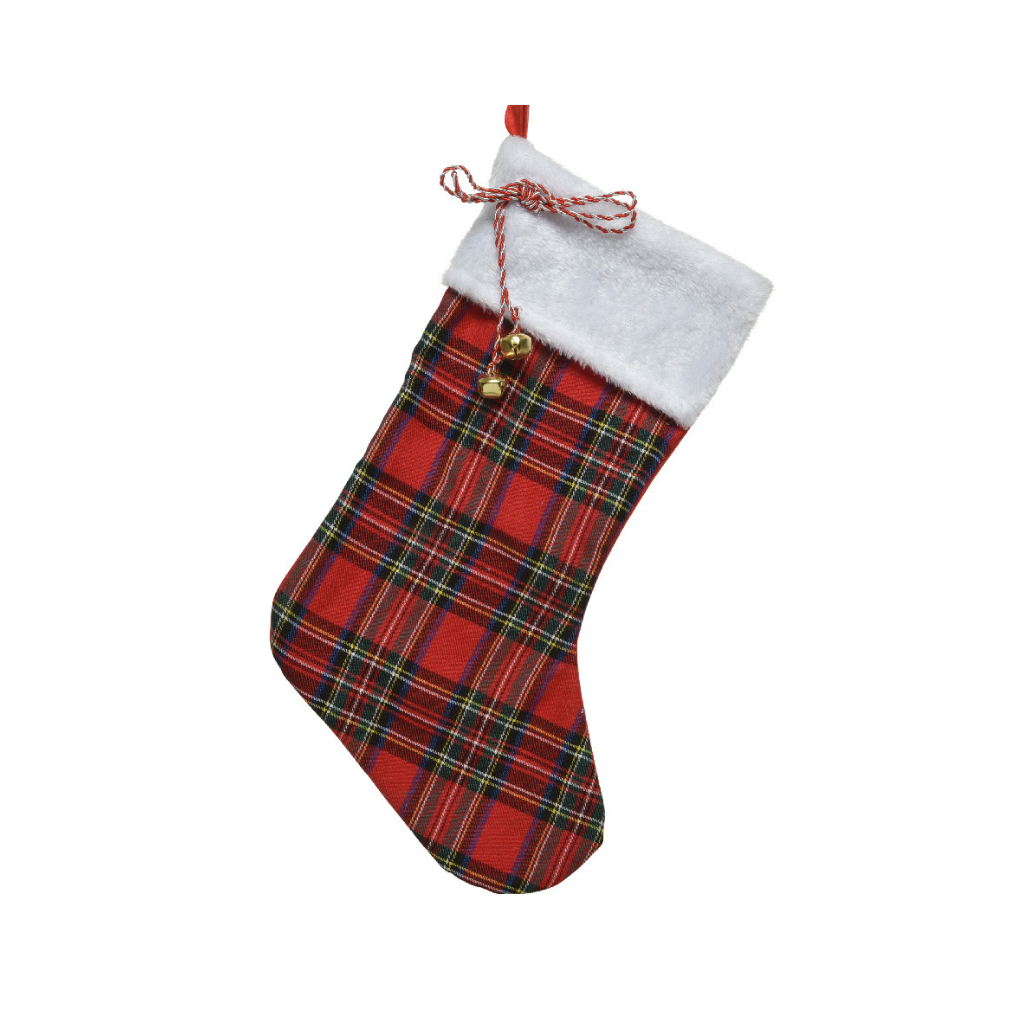 Decoris ornament kerstsok rood 23 x 45 cm
