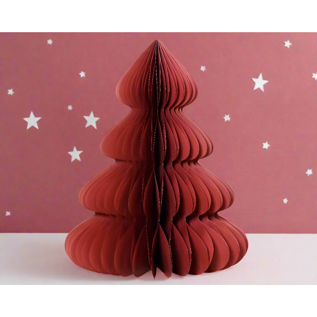 Decoris Papieren kerstboom rood 60 x 48 cm