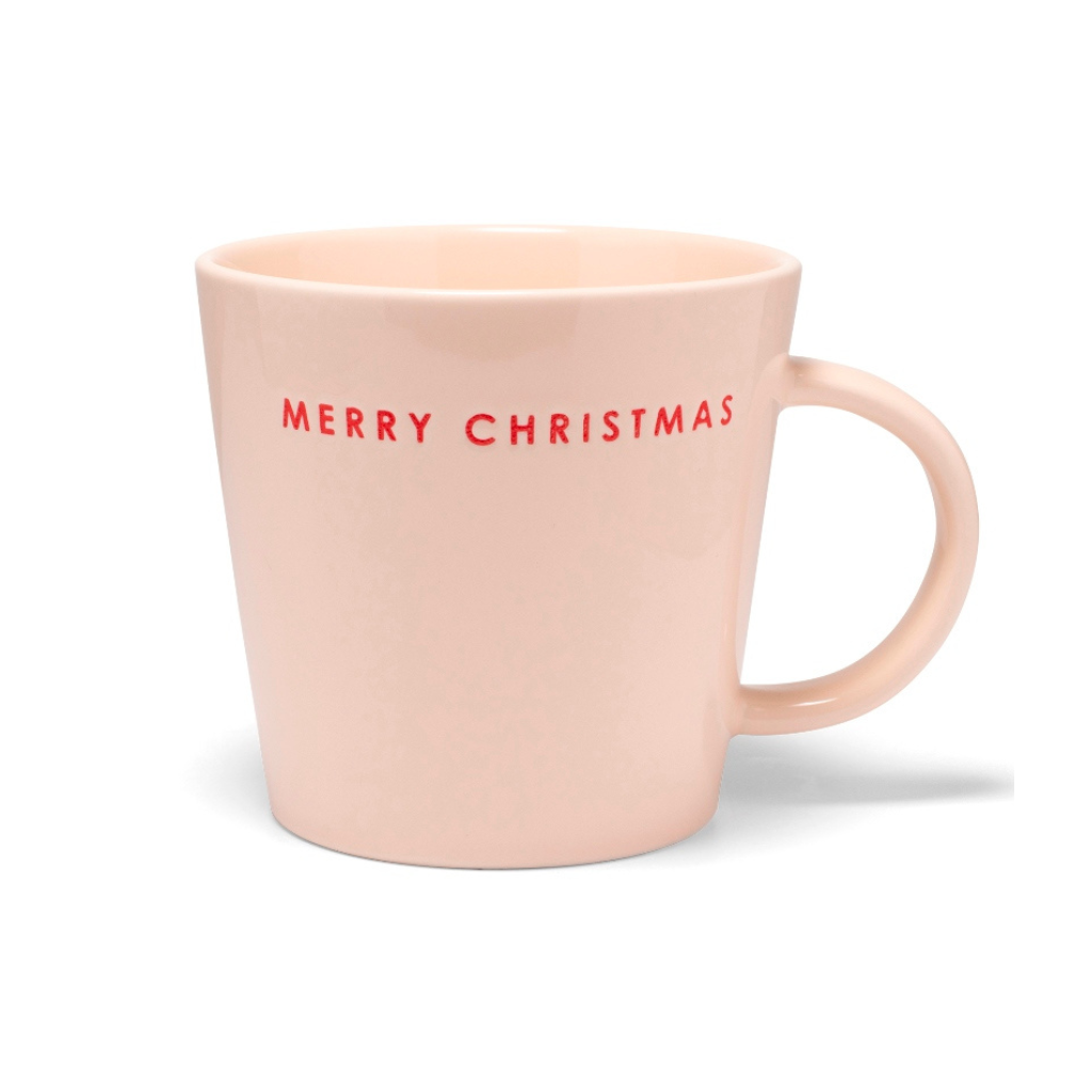 Vondels Ceramic tea cup merry christmas ecru 350 ml