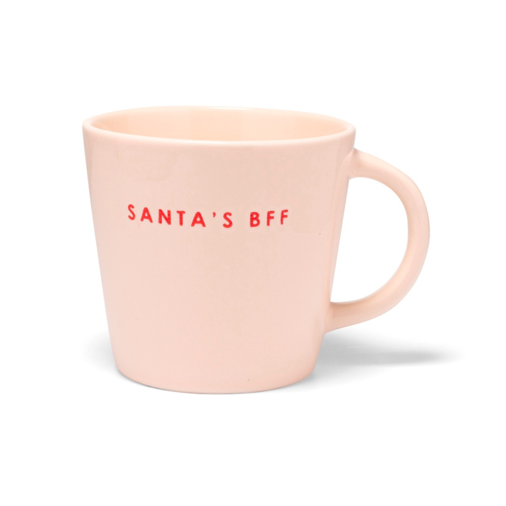 Vondels Ceramic cappuccino cup santa's bff ecru 250 ml