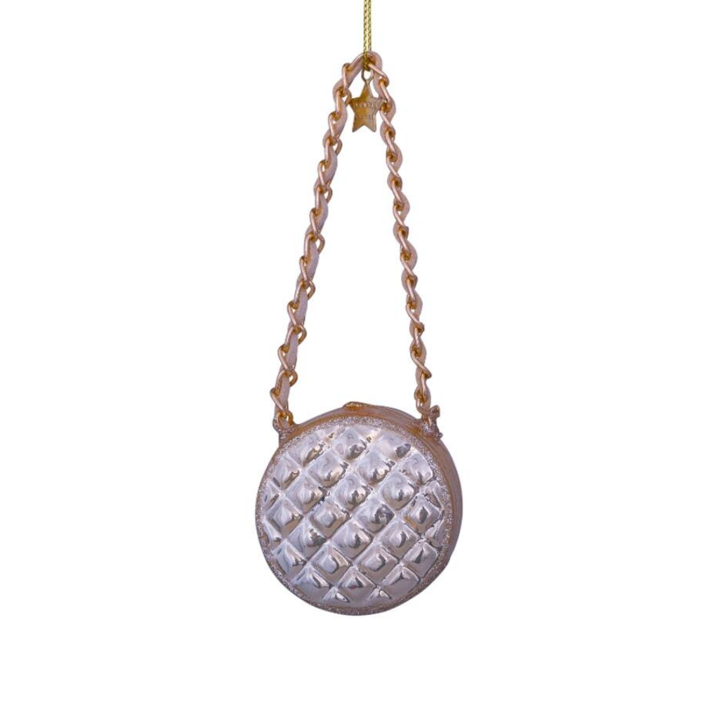 Vondels Kersthanger handtas champagne 5.5 cm