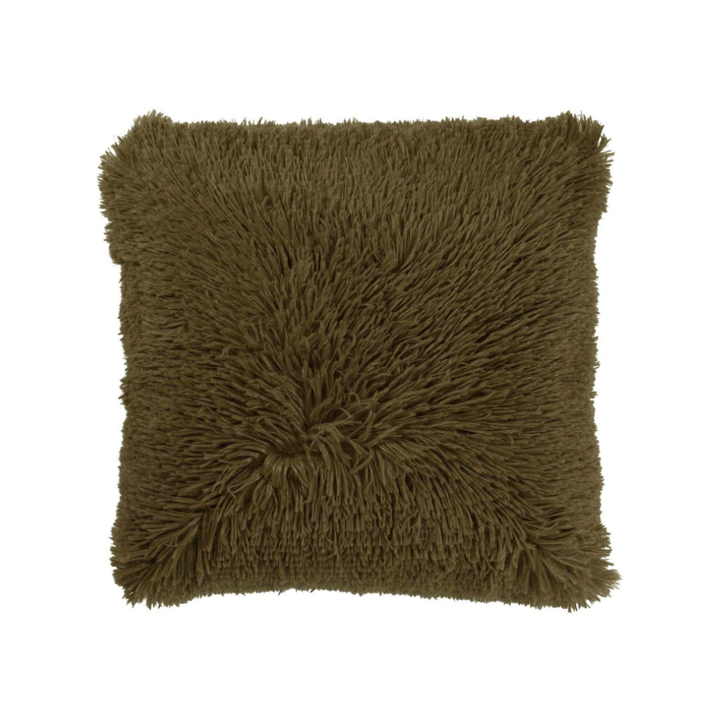 Dutch Decor Sierkussen Fluffy military olive 45 x 45 cm