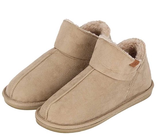 Apollo huissloffen suede beige