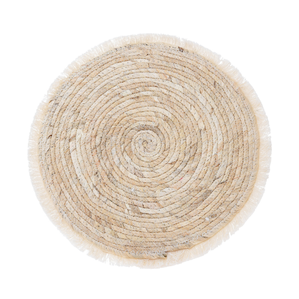 Placemat Boho rond naturel 38 cm