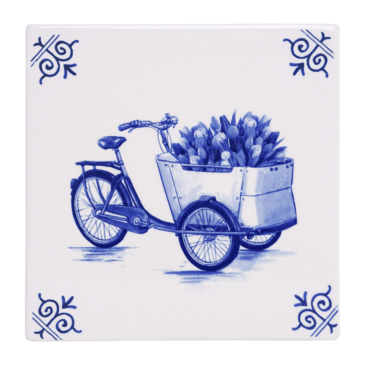 Heinen Delfts Blauw Tegel Bakfiets13 cm