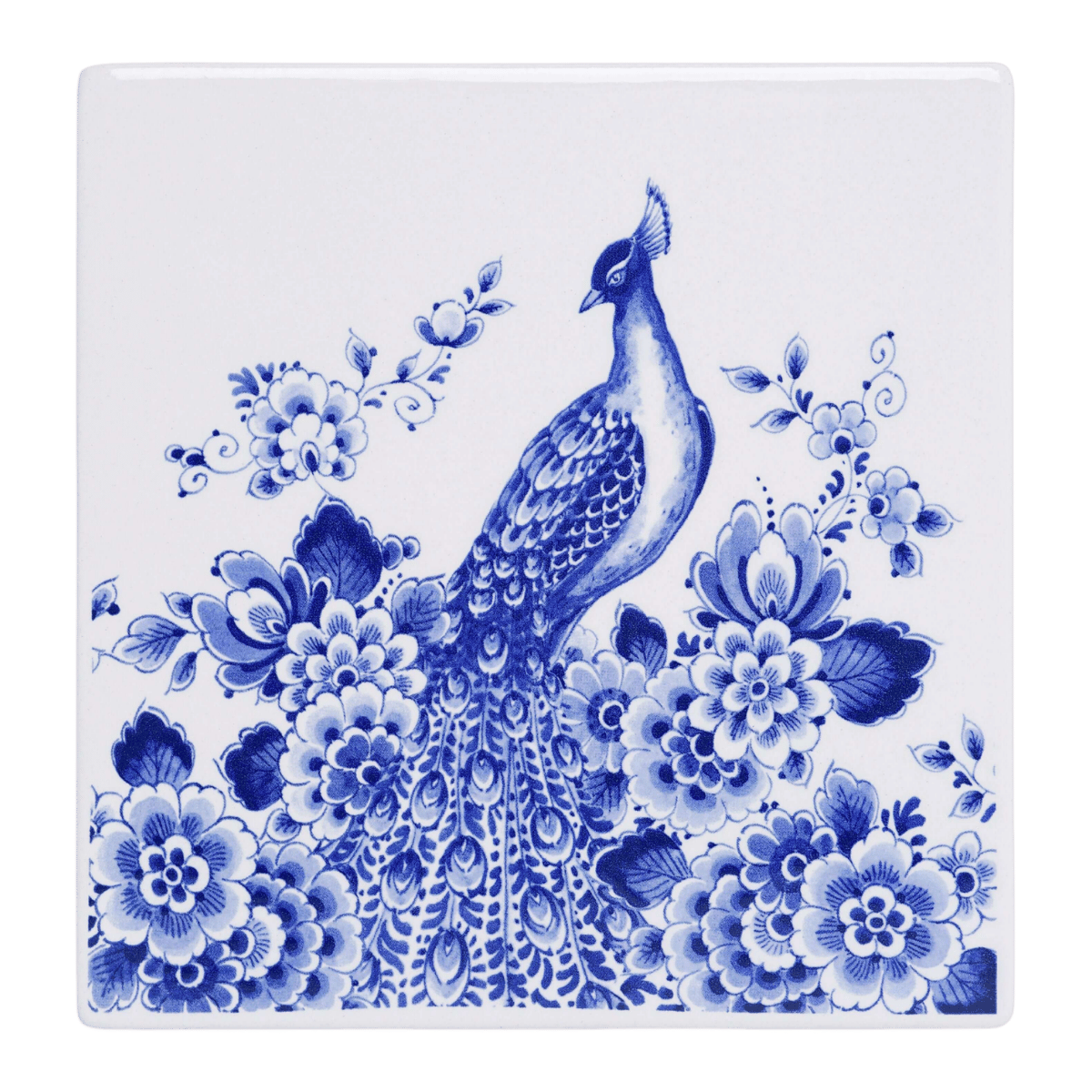 Heinen Delfts Blauw Tegel Pauw13 cm
