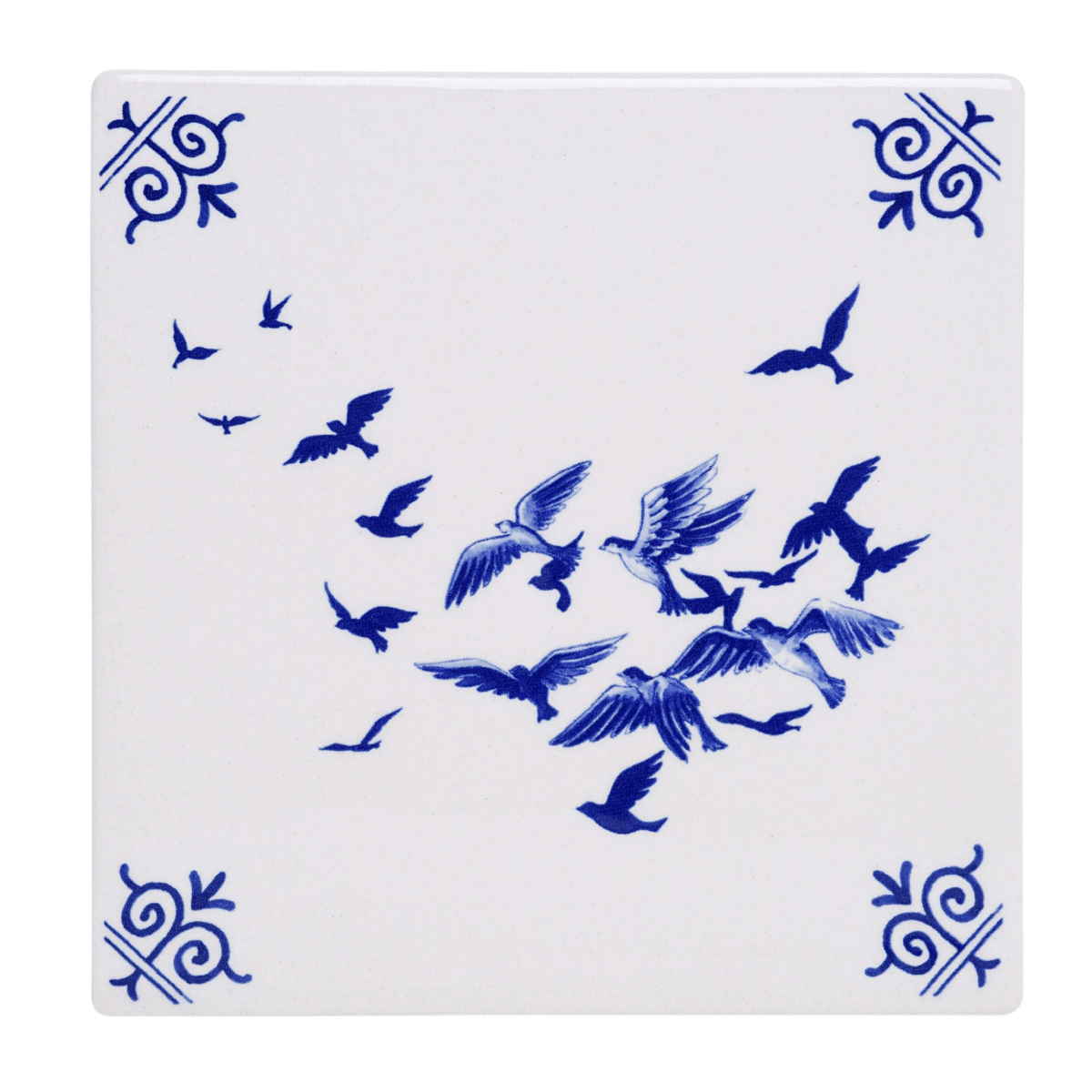 Heinen Delfts Blauw Tegel Vogels 13 cm
