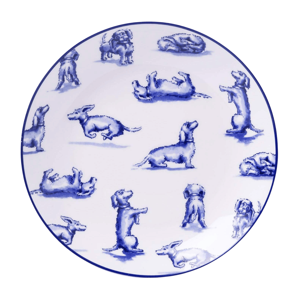 Heinen Delfts Blauw Heinen Delfts Blauw Gebaksbordje Teckel Nhaan 15 cm