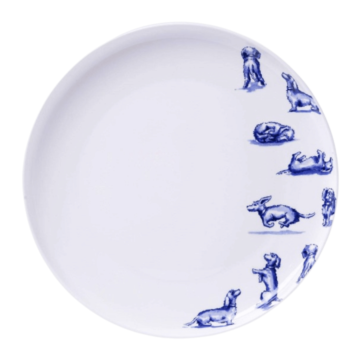 Heinen Delfts Blauw Dinerbord Teckel Nhaan