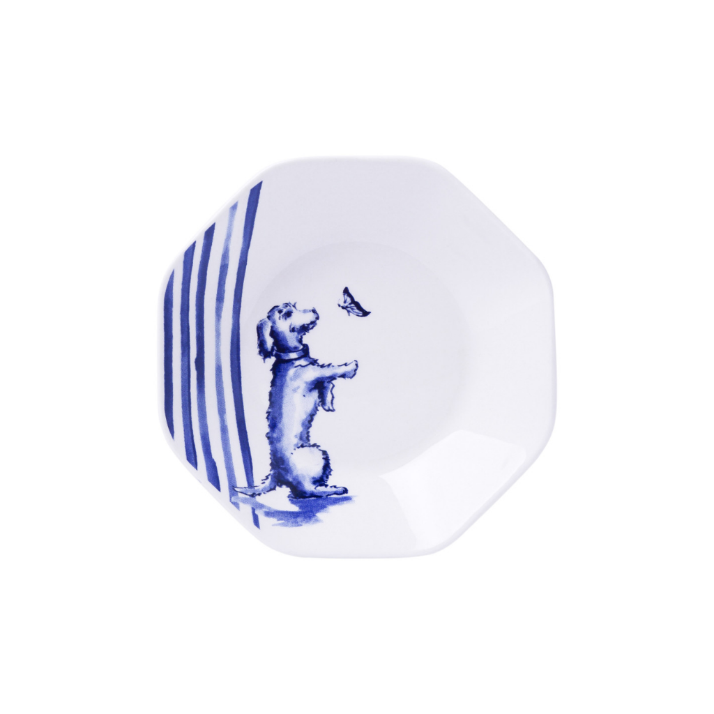 Heinen Delfts Blauw Theezakhouder Teckel Nhaan
