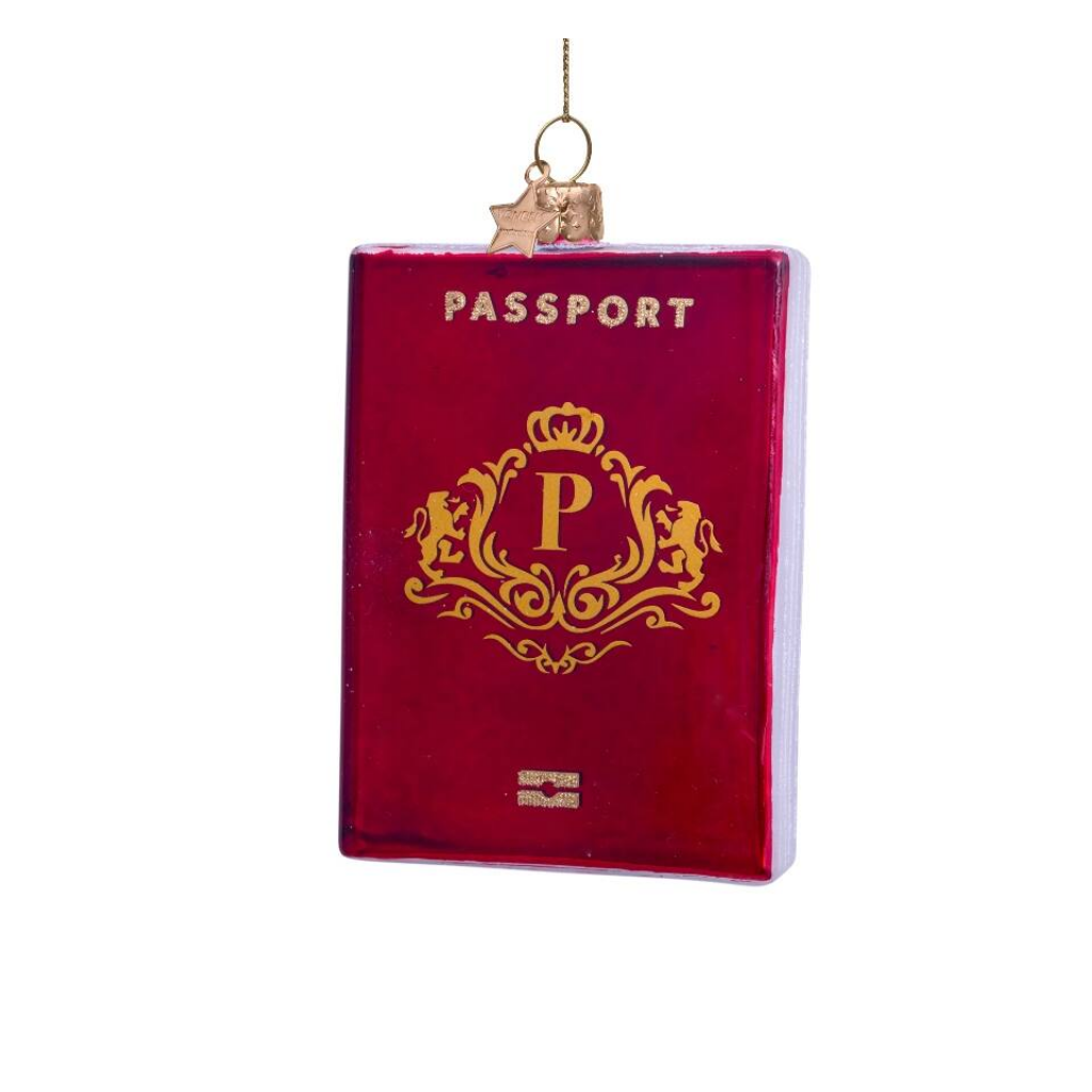 Vondels Kersthanger paspoort rood 10.5 cm