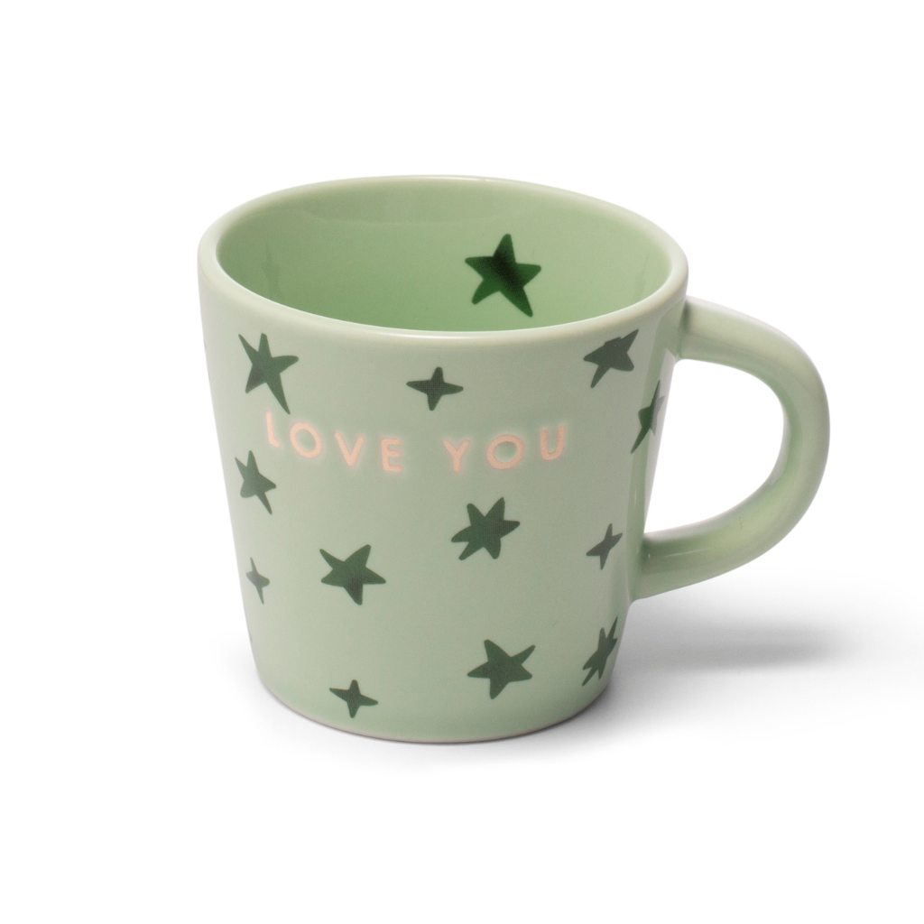 Vondels Ceramic Espresso Cup Stars Love You light green 80ml