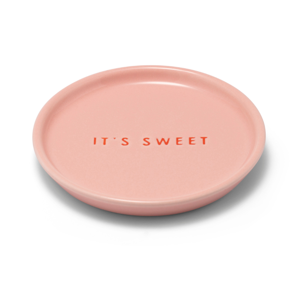 Vondels Ceramic Petit Four Plate It's Sweet pink Ø8.5cm