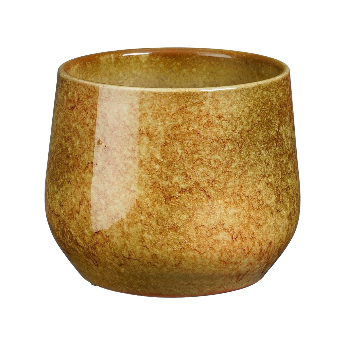 Mica Decorations Bloempot Hugo Rond Oker 13.5 x 16 cm