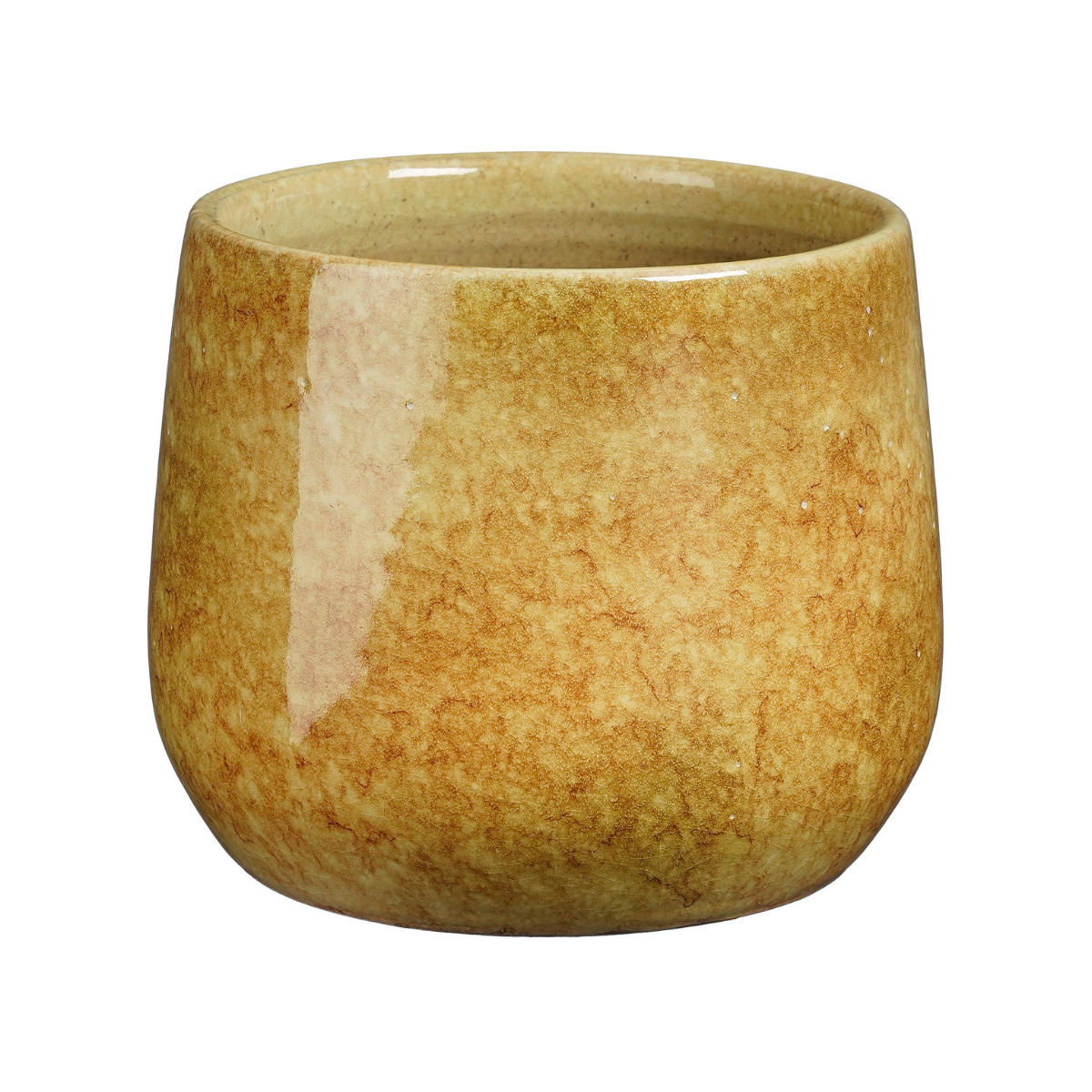 Mica Decorations Bloempot Hugo Rond Oker 17 x 19 cm