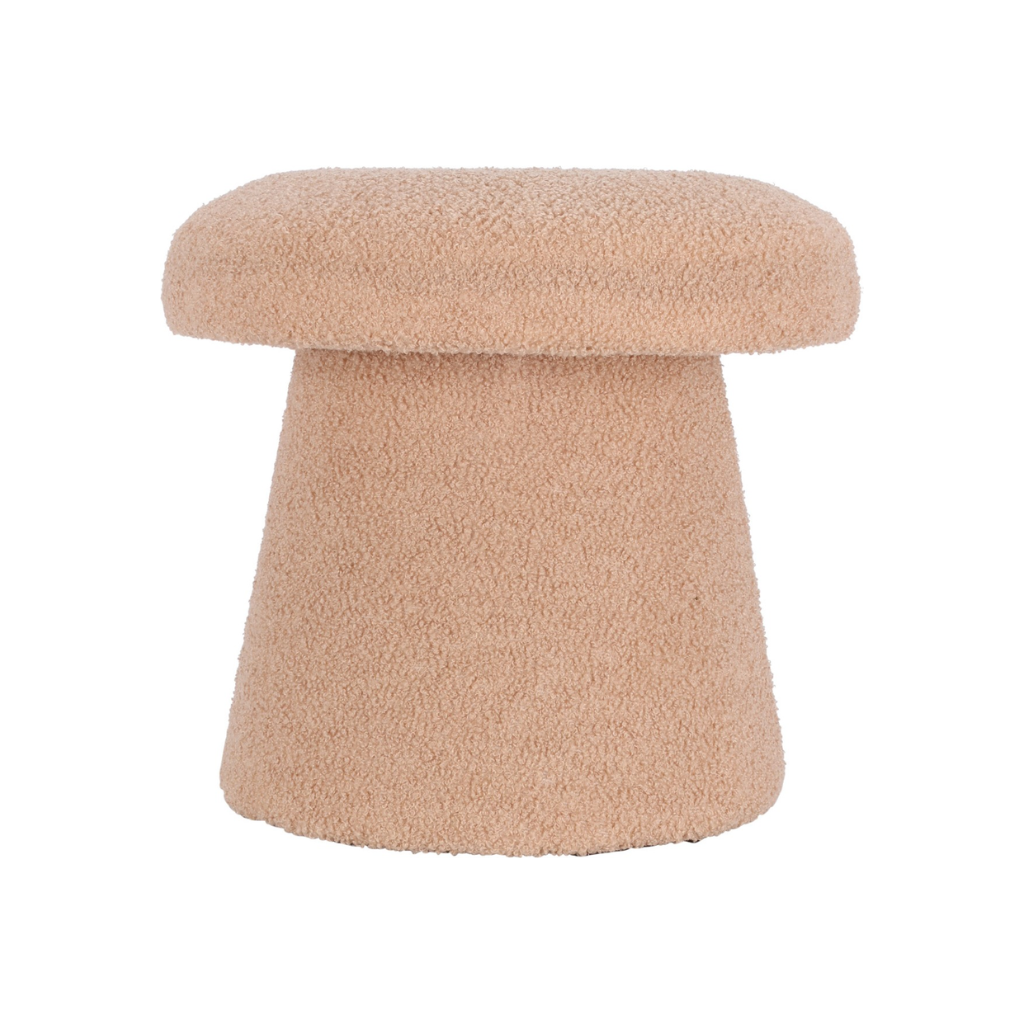 De Bosrand Poef Paddenstoel Teddy Beige 43 cm