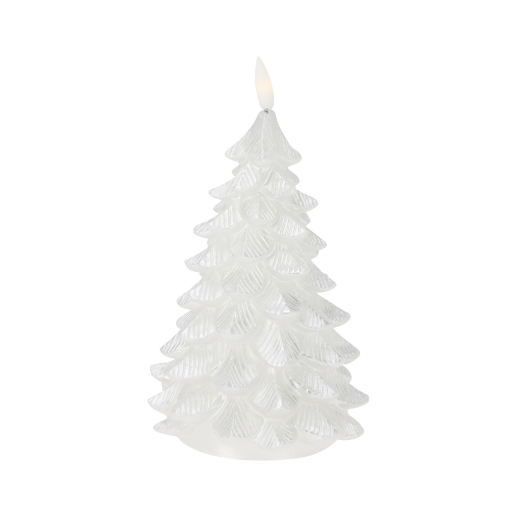 LED-kaars kerstboom zilver 17 cm