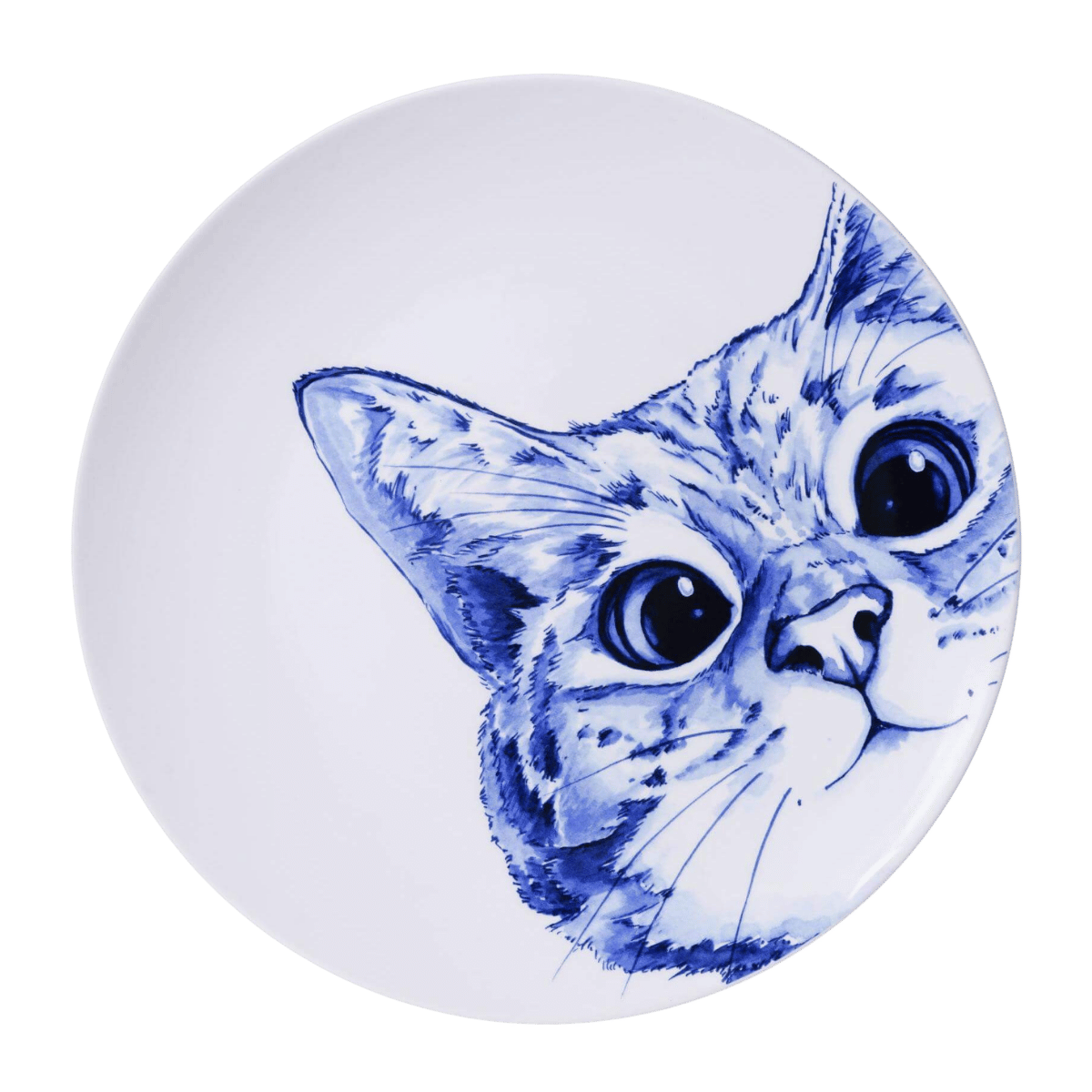Heinen Delfts Blauw Wandbord Poes
