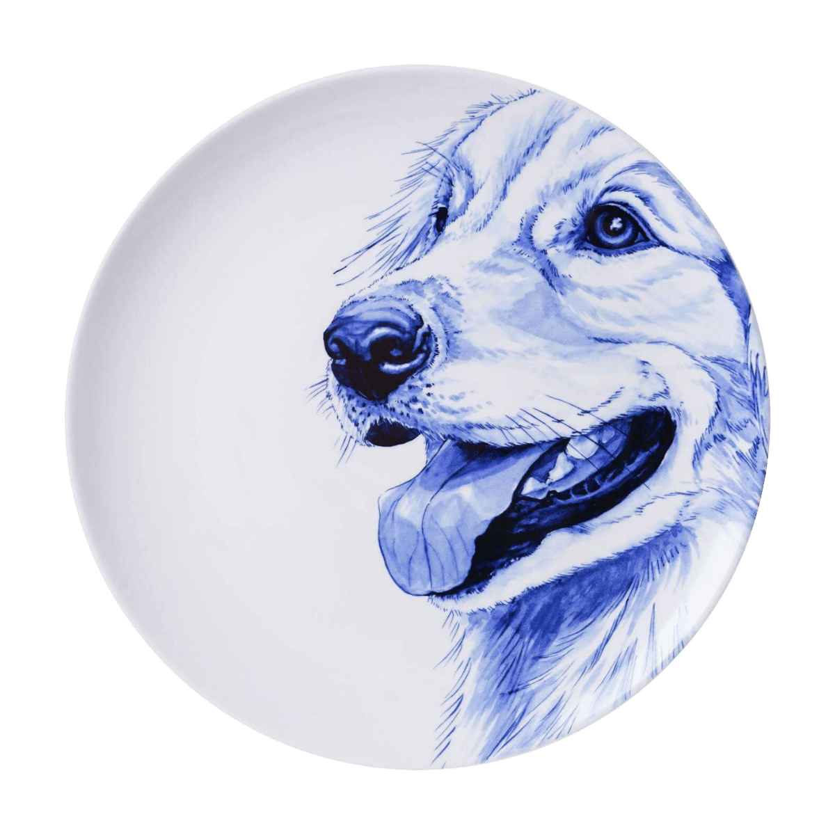 Heinen Delfts Blauw Wandbord Golden Retriever