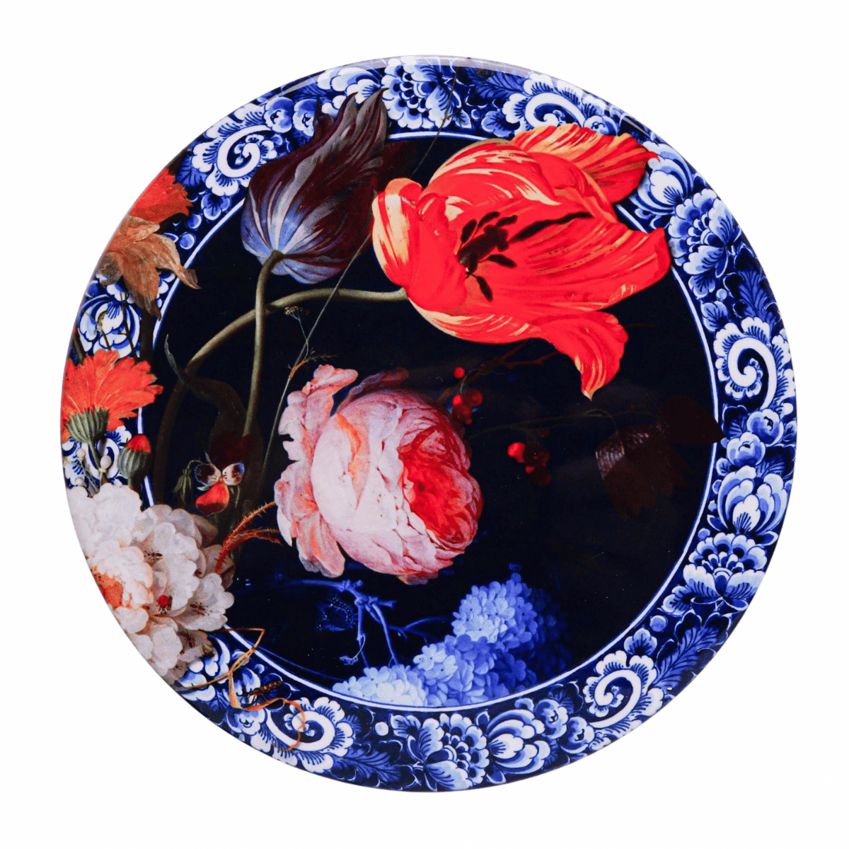 Heinen Delfts Blauw Pannenonderzetter Gouden Eeuw 18 cm