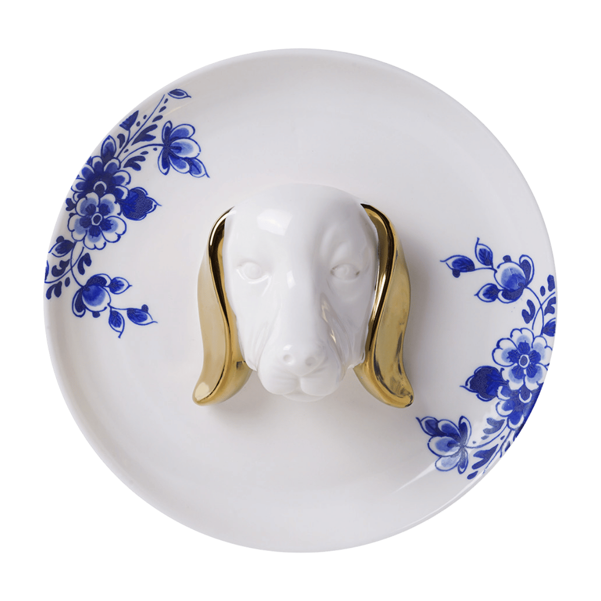 Heinen Delfts Blauw Wandbord 3D Hond 20 cm