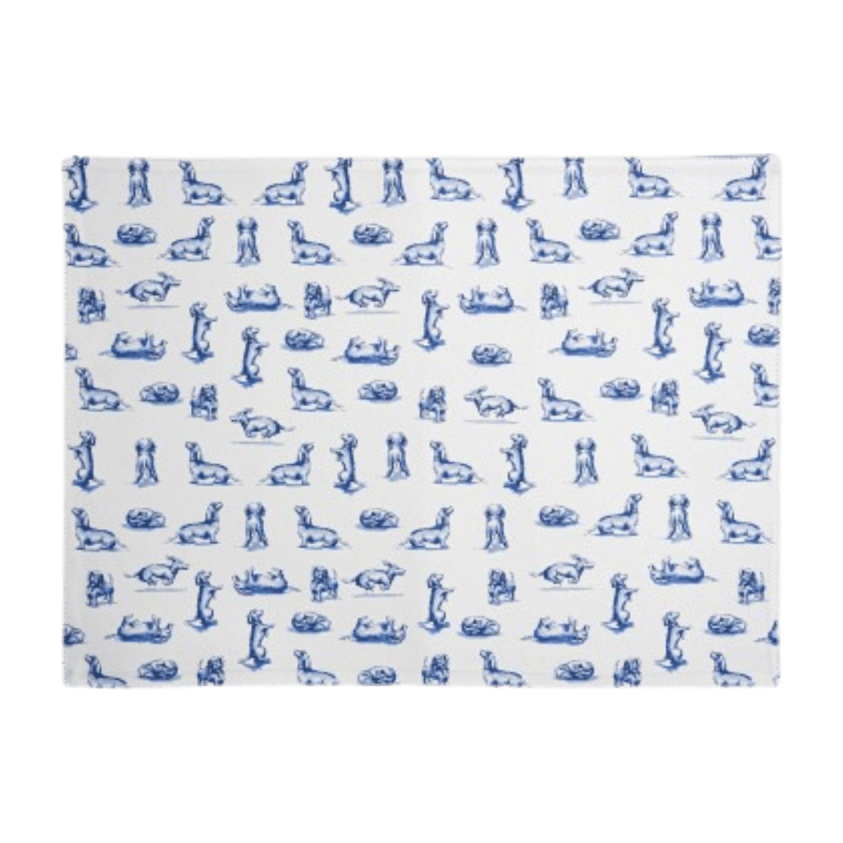 Heinen Delfts Blauw Placemat Teckel Nhaan Wit
