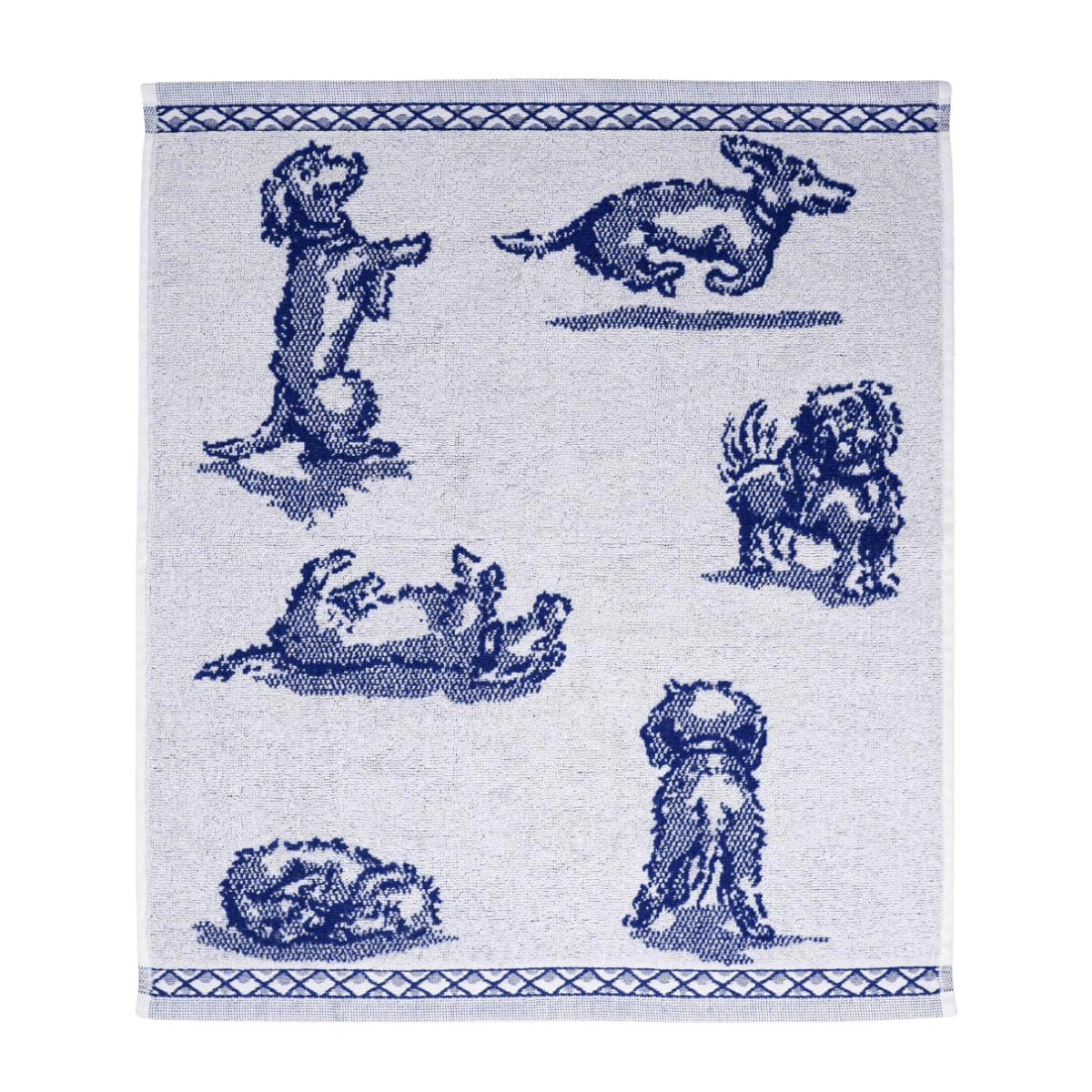 Heinen Delfts Blauw Keukendoek Teckel Nhaan