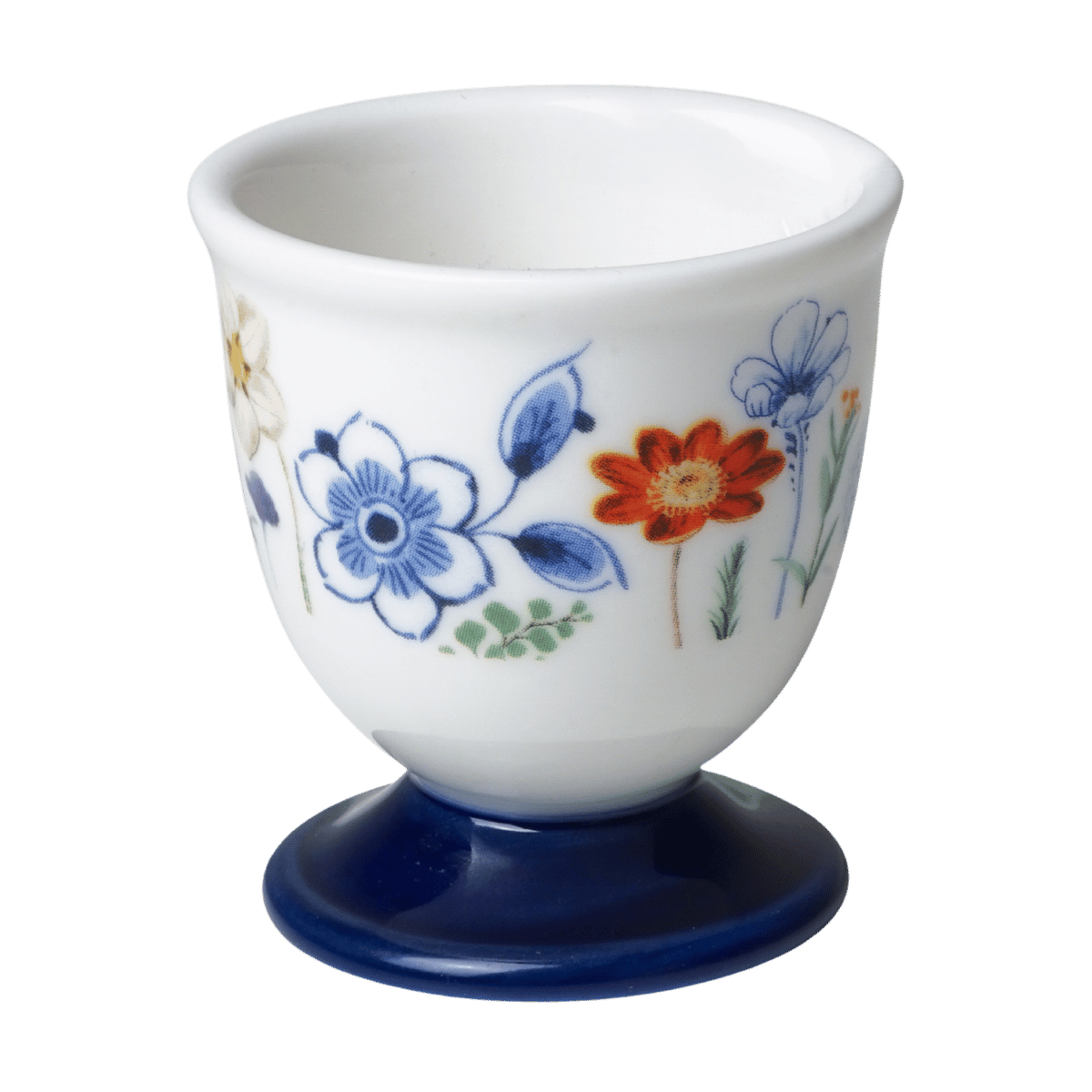 Heinen Delfts Blauw Eierdop Wildbloemen Set van 2