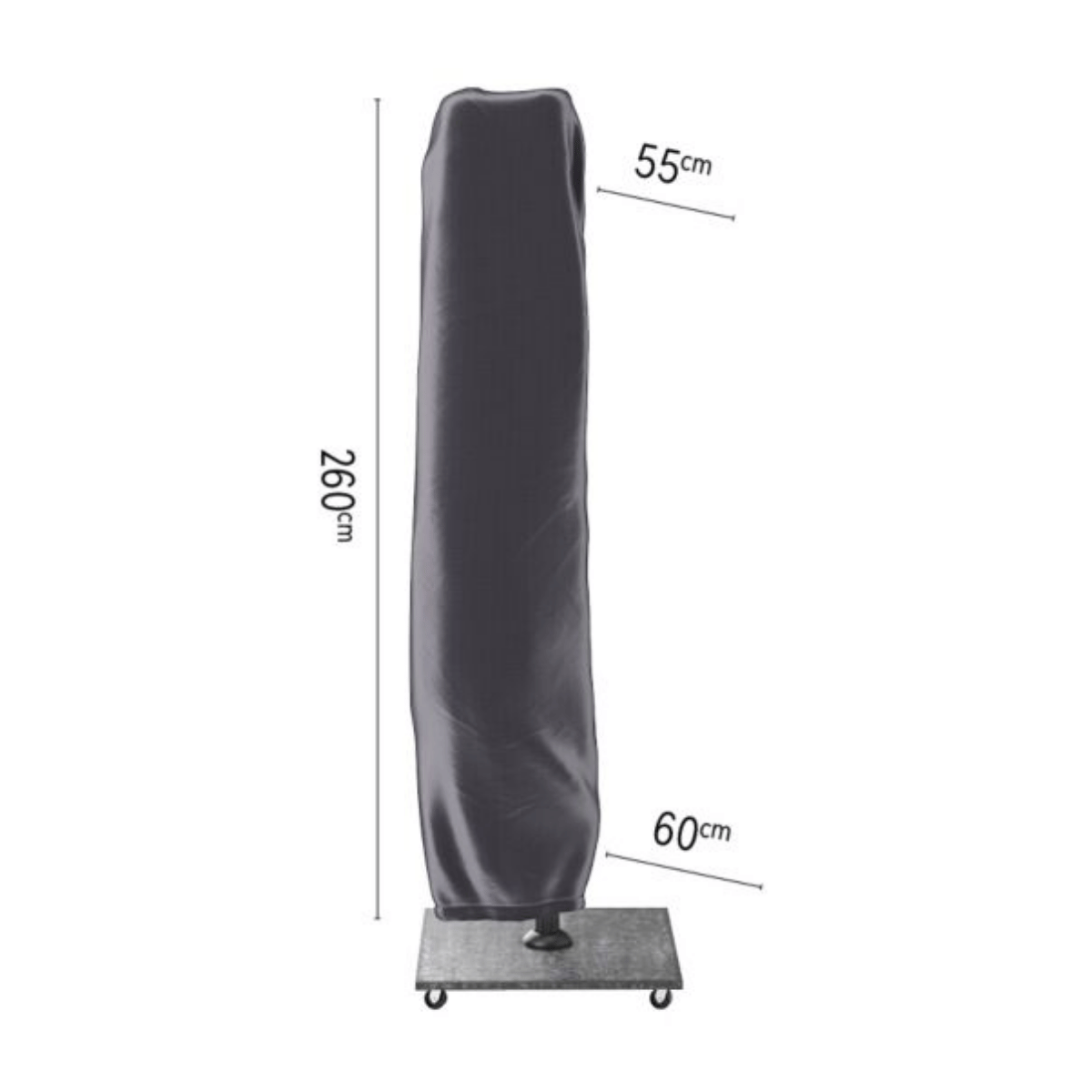 AeroCover Zweefparasolhoes Antraciet H260 x 55/60 cm