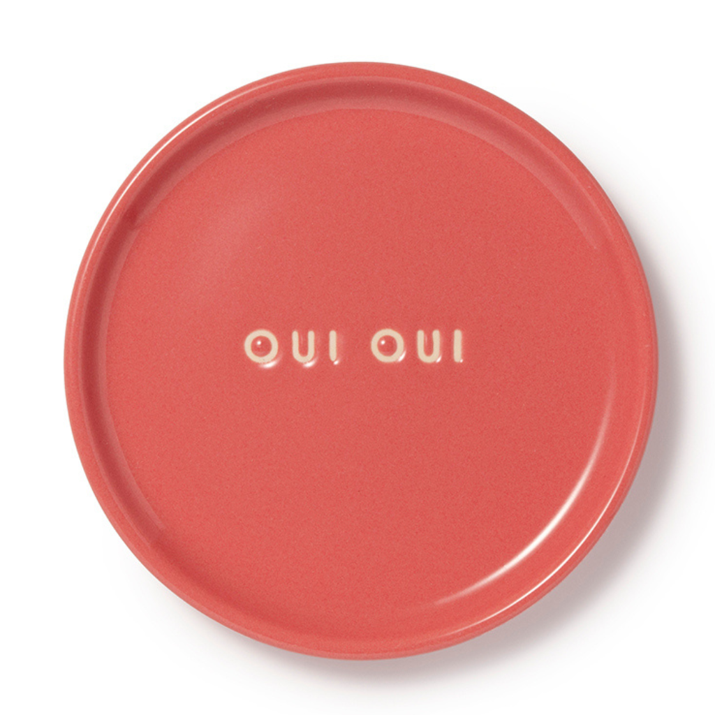 Vondels Petit Four Plate Ceramic Oui Oui! Roze 8.5 cm
