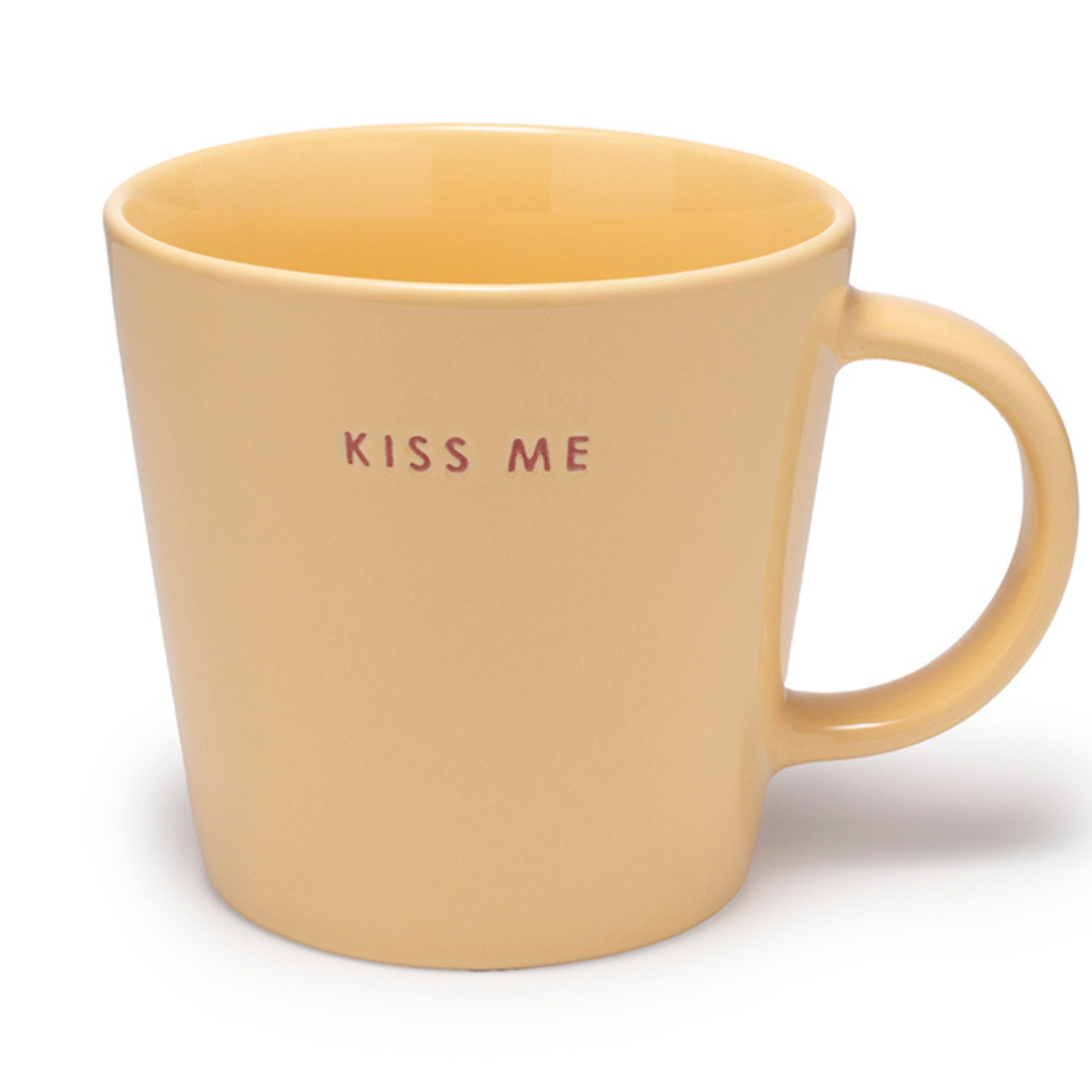 Vondels Theemok Ceramic Kiss Me Geel 350 ml