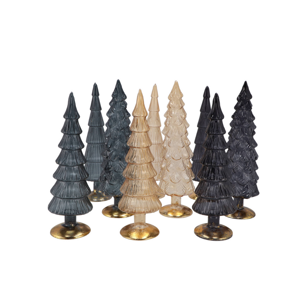 Twinkle Black Glass Tree Ass 9x30cm