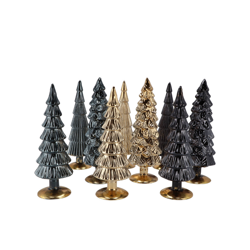 Twinkle Black Glass Tree Metallic Ass 9x35cm