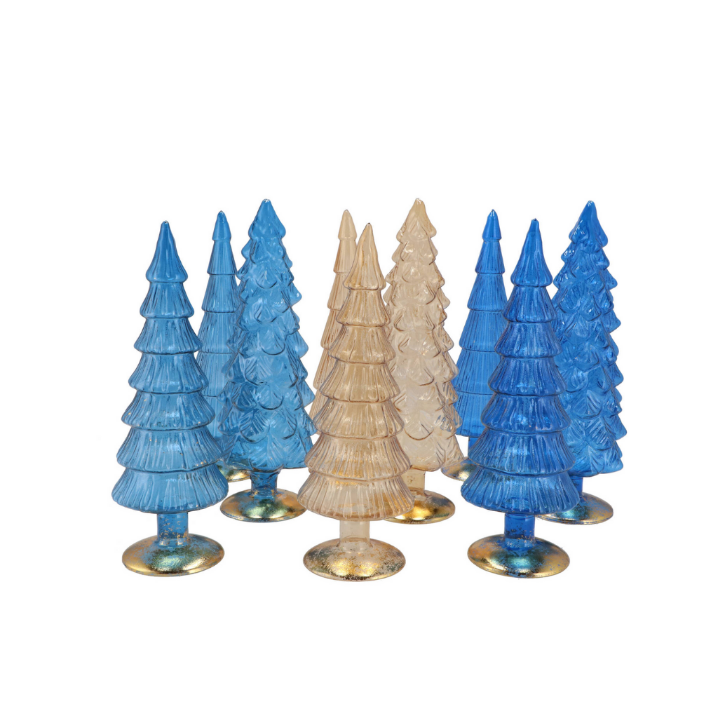 Twinkle Blue Glass Tree Ass 9x30cm