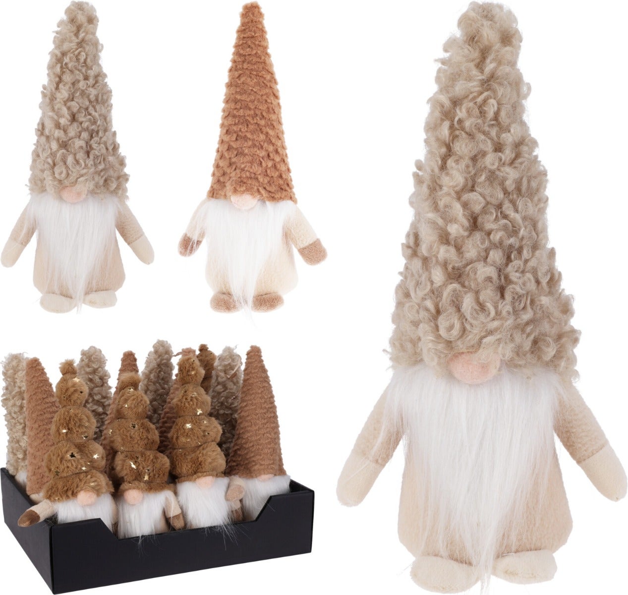 Gnome hoge muts bruin 22 cm