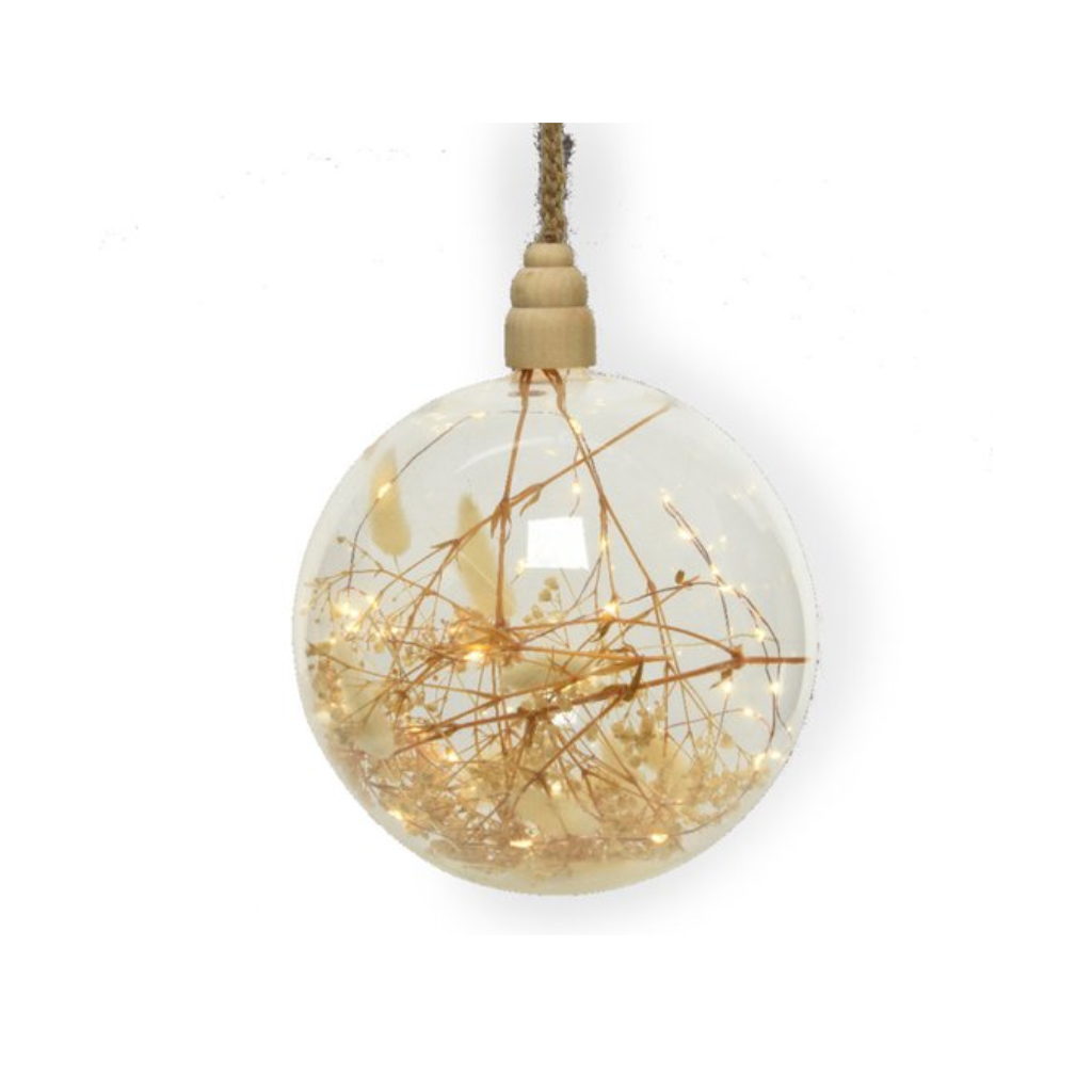Verlichte Kerstbal Micro LED Glas Transparant ø 14 cm